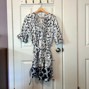 Thakoon for Target Blue and White Shirt Dress with Waist Tie - Size XL